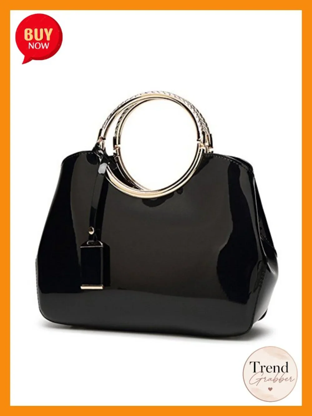Patent Leather Top Handle Satchel Handbag Tote Shoulder Purse Work Wedding
